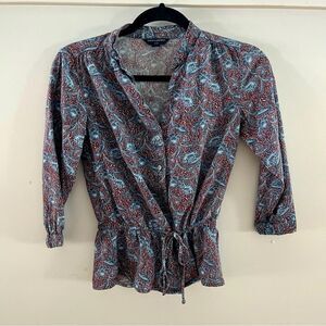 Vintage Y2K Banana Republic Blouse with tie sinch waist. Size PXXS. Beautiful!